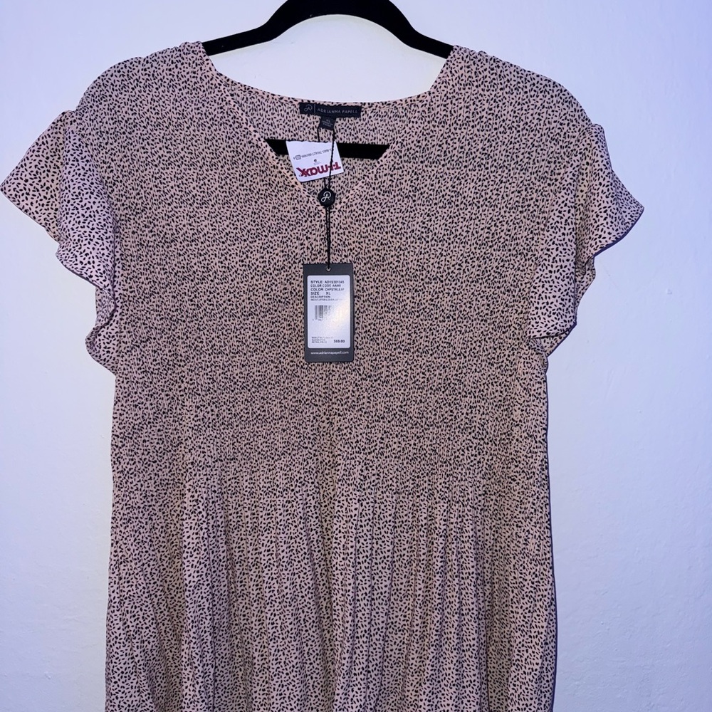 Moda Women's Cream and Black Patterned Blouse
